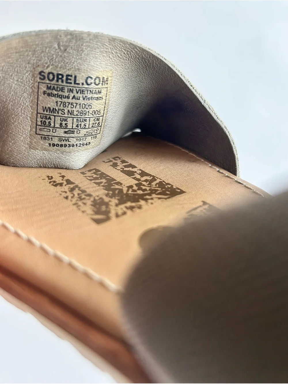 Sorel Olive Green Leather Elastic Straps Rubber Outsole Sandals size 10.5